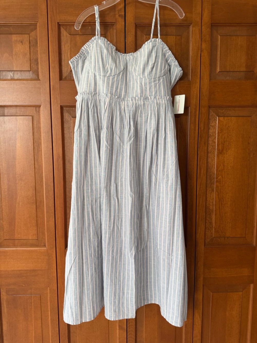 Lucky Brand Blue and White Striped Maxi Dress